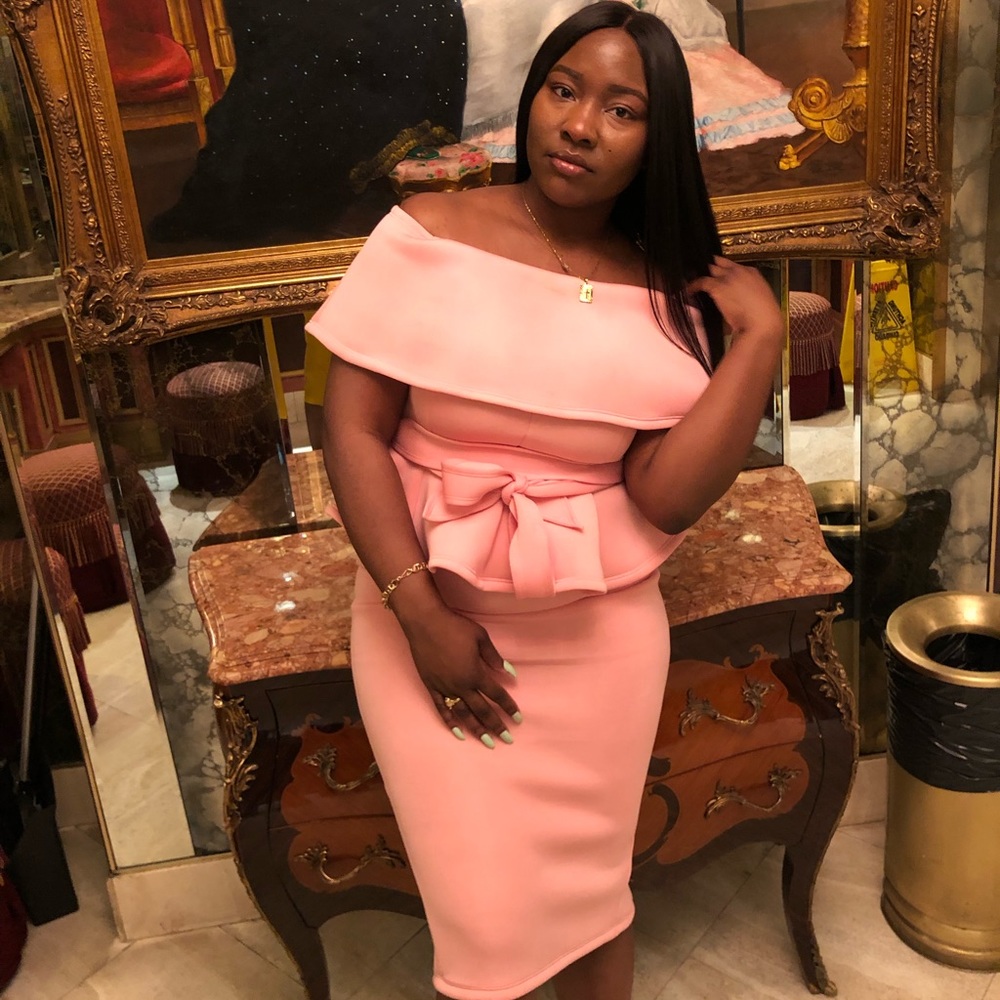 Baby Pink Peplum Set